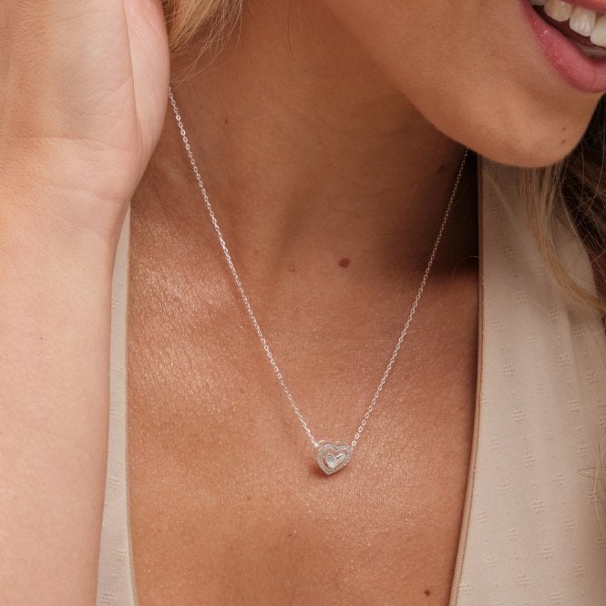 Jon Richard Simply Silver Sterling Silver 925 Cubic Zirconia Heart Halo Pendant