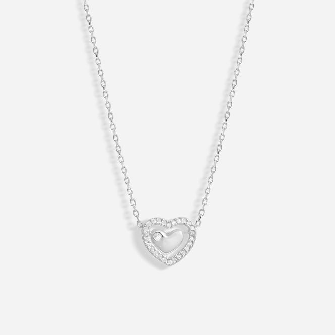 jon richard Simply Silver Sterling Silver 925 Cubic Zirconia Heart Halo Pendant