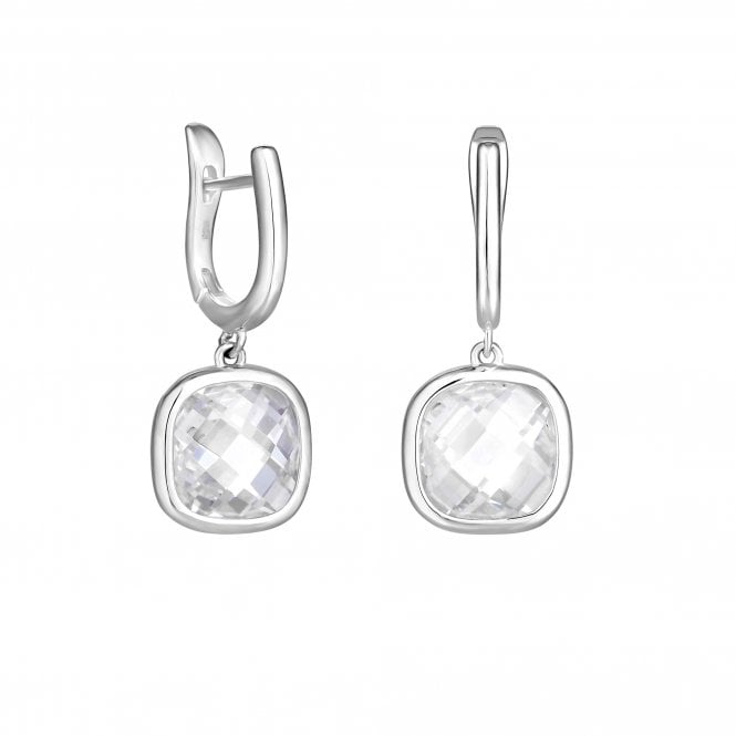 jon richard Simply Silver Sterling Silver 925 Cubic Zirconia Hoop Earrings