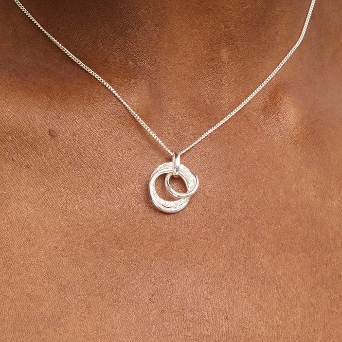 Jon Richard Simply Silver Sterling Silver 925 Cubic Zirconia Interlink Knot Pendant - Gift Pouch