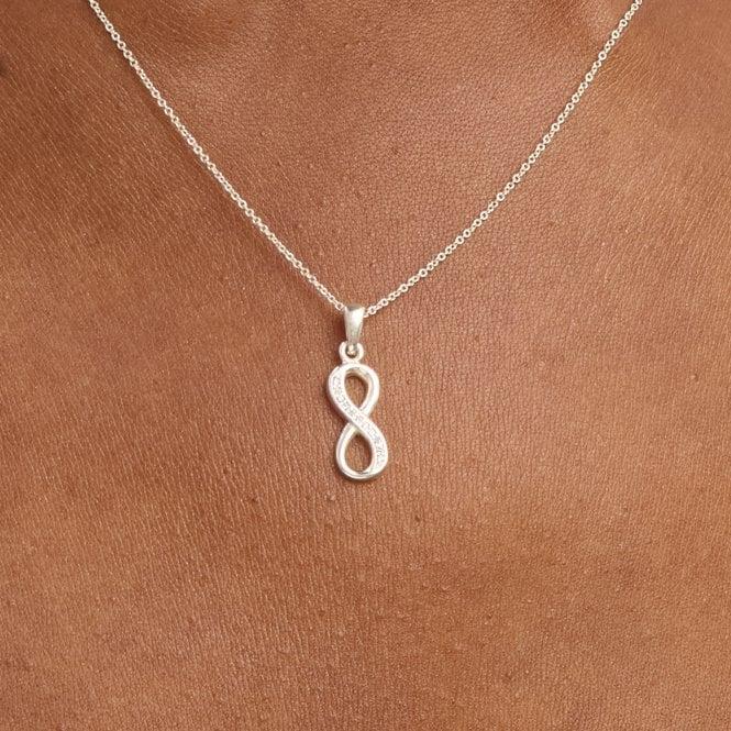 Jon Richard Simply Silver Sterling Silver 925 Cubic Zirconia Infinity Pendant