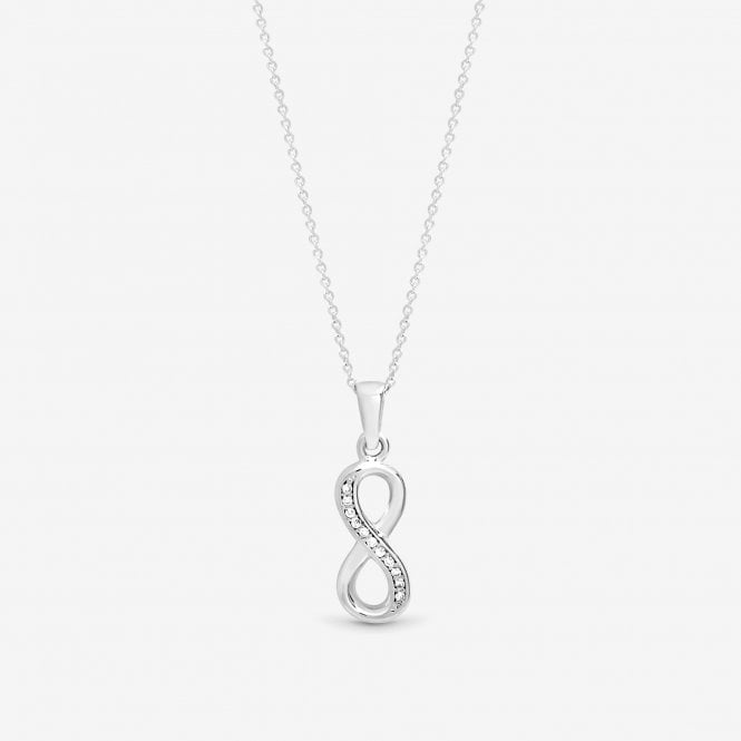 jon richard Simply Silver Sterling Silver 925 Cubic Zirconia Infinity Pendant