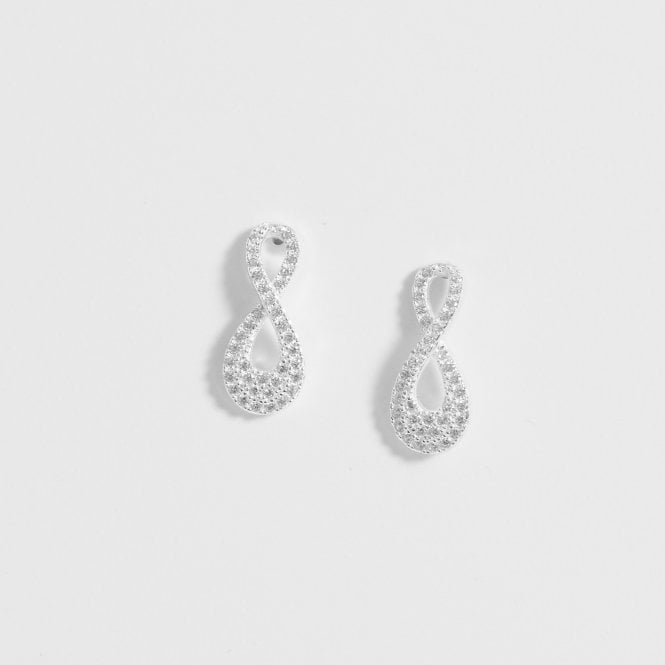 Jon Richard Simply Silver Sterling Silver 925 Cubic Zirconia Infinity Stud Earrings