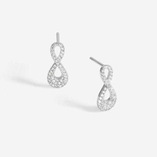 jon richard Simply Silver Sterling Silver 925 Cubic Zirconia Infinity Stud Earrings