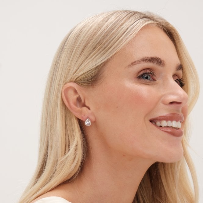 Jon Richard Simply Silver Sterling Silver 925 Cubic Zirconia Large Pear Drop Stud Earrings