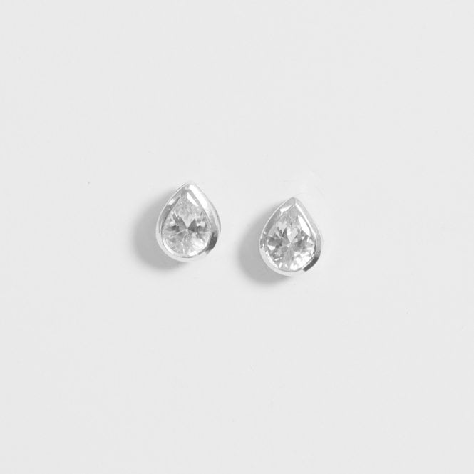 Jon Richard Simply Silver Sterling Silver 925 Cubic Zirconia Large Pear Drop Stud Earrings