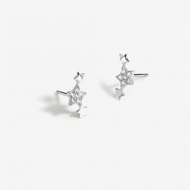 Jon Richard Simply Silver Sterling Silver 925 Cubic Zirconia Mini Star Climber Earrings