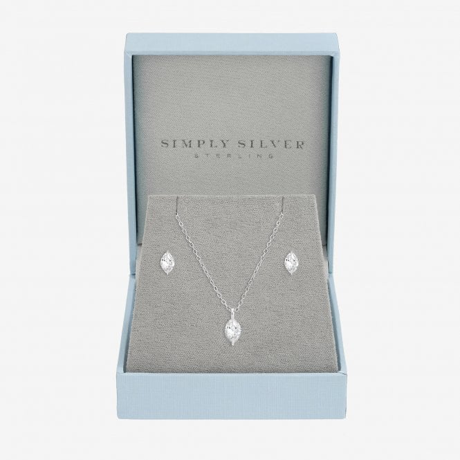 jon richard Simply Silver Sterling Silver 925 Cubic Zirconia Marquise Set jon richard Simply Silver Sterling Silver 925 Cubic Zirconia Marquise Set