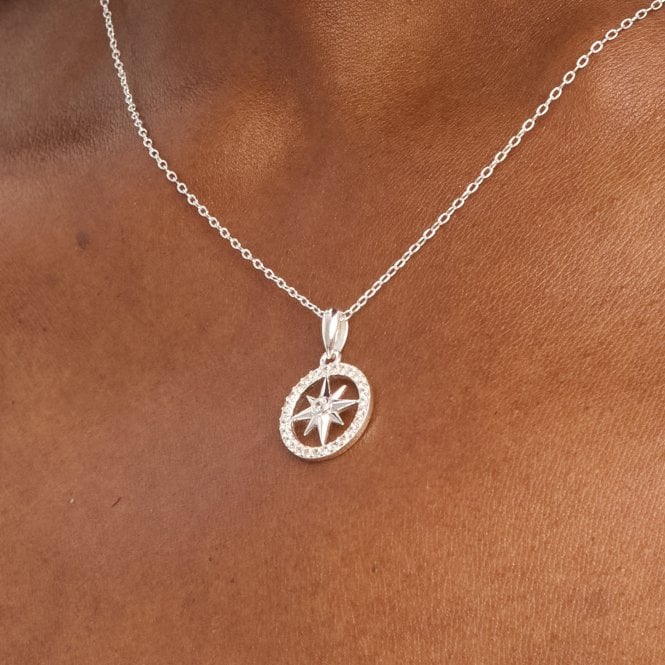 Jon Richard Simply Silver Sterling Silver 925 Cubic Zirconia Pave Celestial Pendant