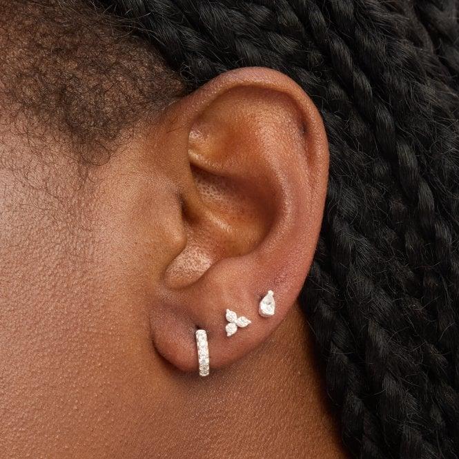 Jon Richard Simply Silver Sterling Silver 925 Cubic Zirconia Stud And Hoop Earrings - Pack Of 3