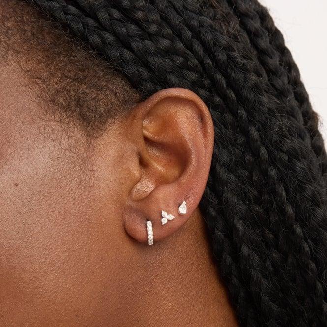 Jon Richard Simply Silver Sterling Silver 925 Cubic Zirconia Stud And Hoop Earrings - Pack Of 3