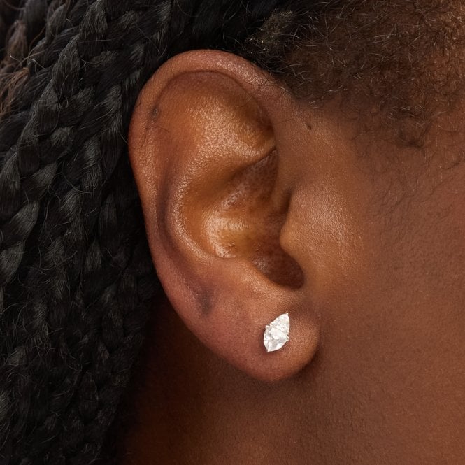 Jon Richard Simply Silver Sterling Silver 925 Cubic Zirconia Stud Earrings