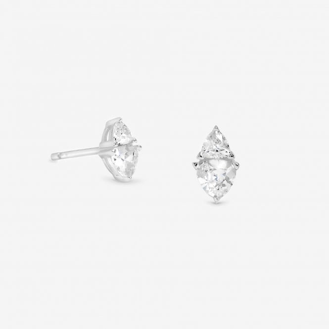 jon richard Simply Silver Sterling Silver 925 Cubic Zirconia Stud Earrings