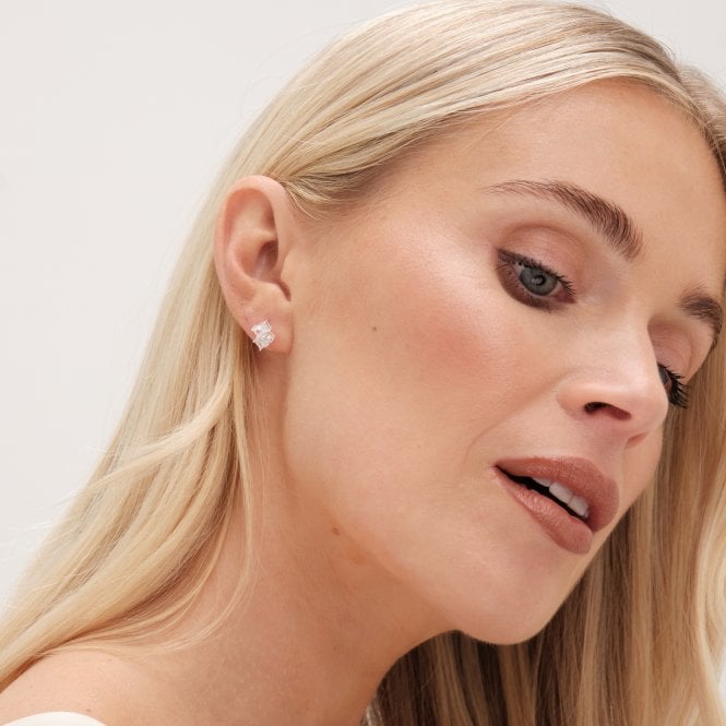 Jon Richard Simply Silver Sterling Silver 925 Cubic Zirconia Scattered Stone Stud Earrings