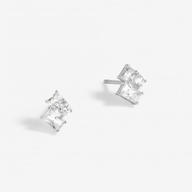 jon richard Simply Silver Sterling Silver 925 Cubic Zirconia Scattered Stone Stud Earrings