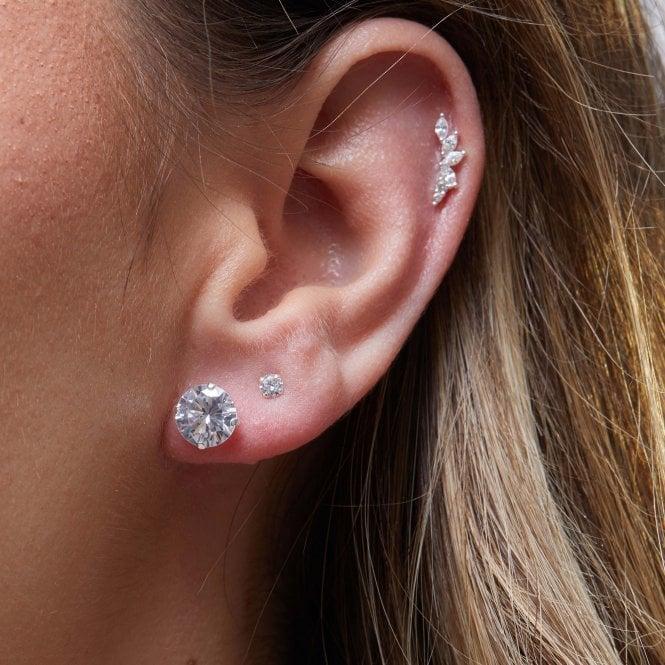 Jon Richard Simply Silver Sterling Silver 925 Cubic Zirconia Stud Earrings