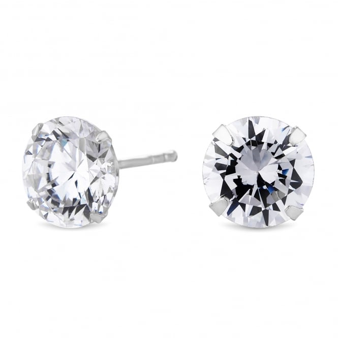 jon richard Simply Silver Sterling Silver 925 Cubic Zirconia Stud Earrings