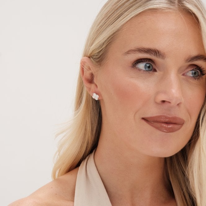 Jon Richard Simply Silver Sterling Silver 925 Diamond Cut Clover Stud Earrings