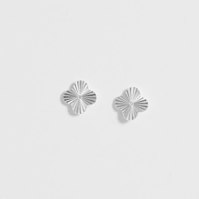 Jon Richard Simply Silver Sterling Silver 925 Diamond Cut Clover Stud Earrings