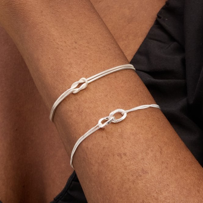 Jon Richard Simply Silver Sterling Silver 925 Diamond Cut Interlink Bracelet