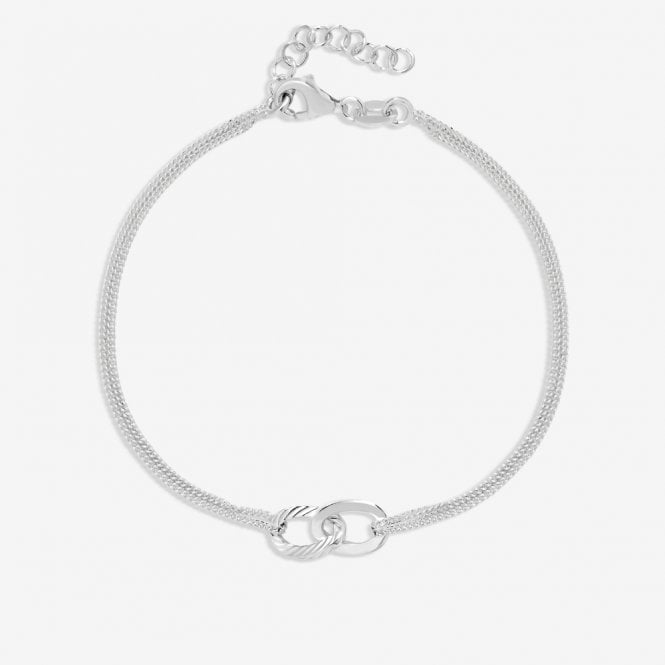 jon richard Simply Silver Sterling Silver 925 Diamond Cut Interlink Bracelet