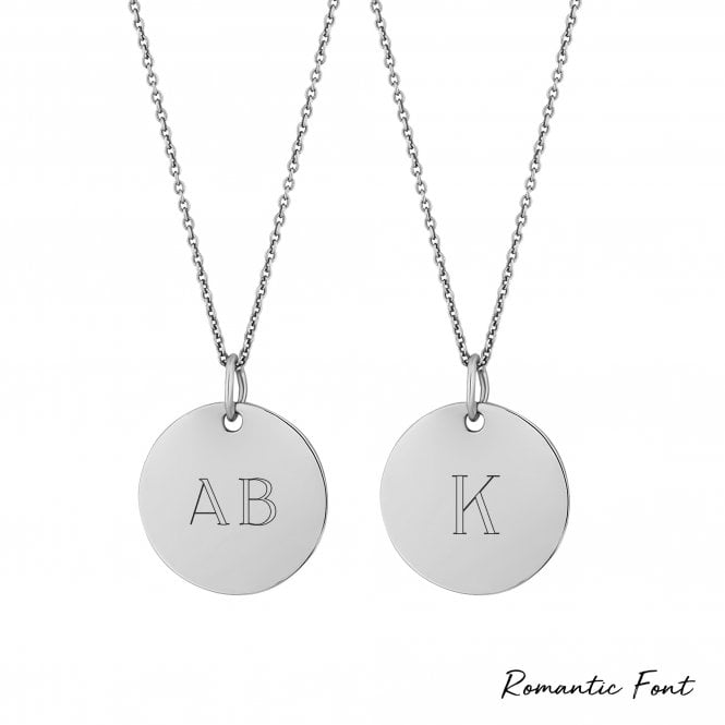 Jon Richard Simply Silver Sterling Silver 925 Disc Necklace - Personalise By Engraving