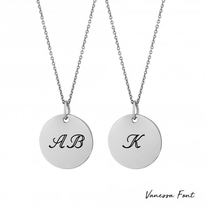 Jon Richard Simply Silver Sterling Silver 925 Disc Necklace - Personalise By Engraving