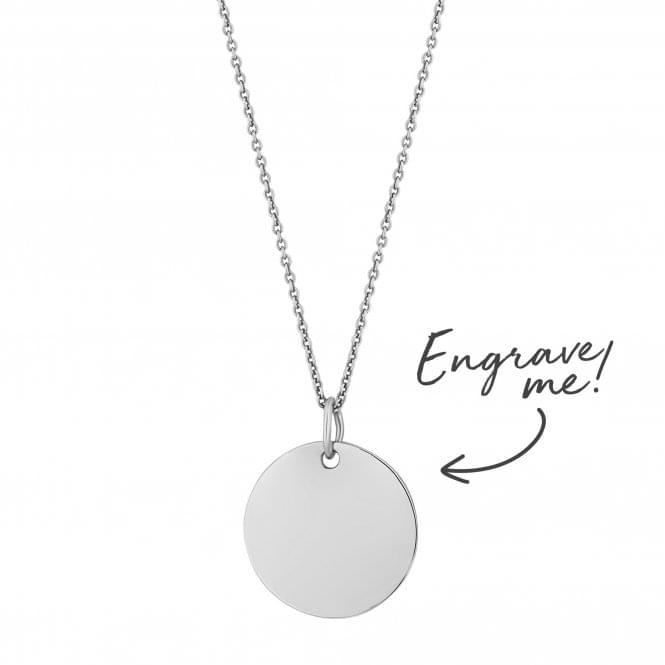jon richard Simply Silver Sterling Silver 925 Disc Necklace - Personalise By Engraving