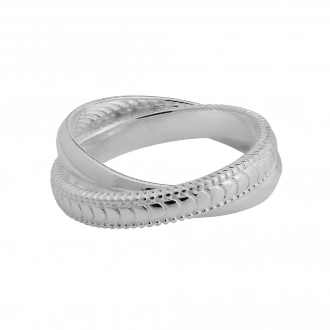 jon richard Simply Silver Sterling Silver 925 Double Polished and Texture Ring