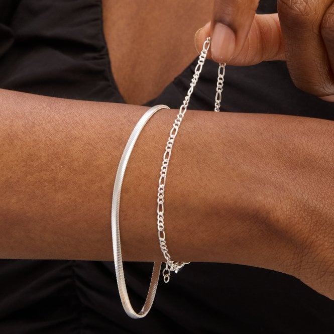 Jon Richard Simply Silver Sterling Silver 925 Figaro Chain Bracelet - Gift Pouch