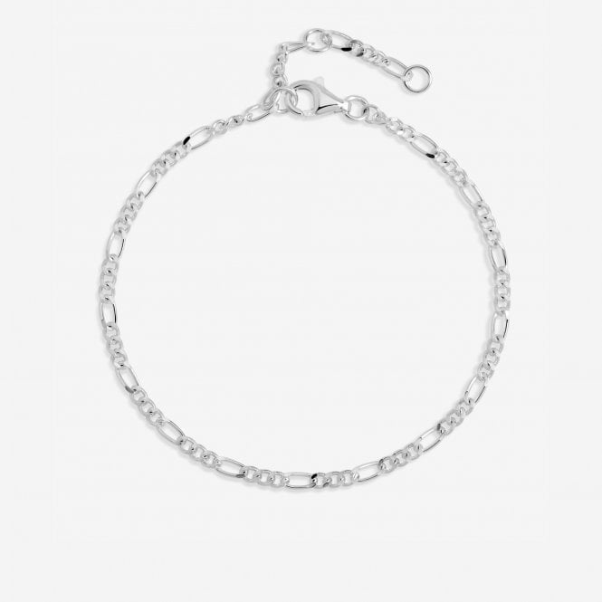 jon richard Simply Silver Sterling Silver 925 Figaro Chain Bracelet - Gift Pouch