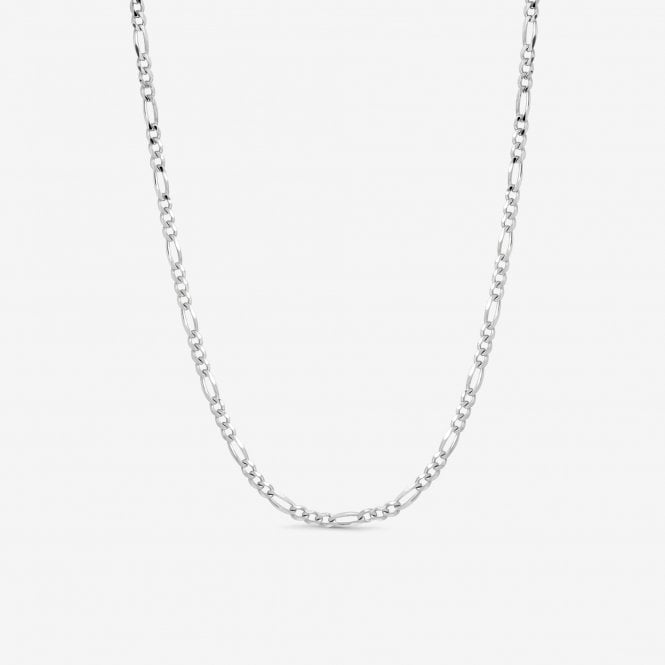 jon richard Simply Silver Sterling Silver 925 Figaro Chain Necklace - Gift Pouch