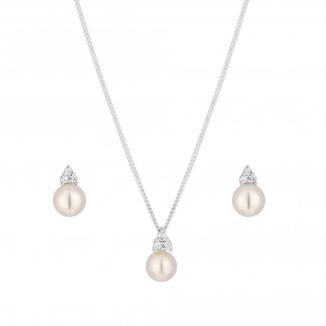 Jon Richard Simply Silver Sterling Silver 925 Freshwater Pearl Set - Gift Boxed