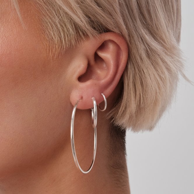 Jon Richard Simply Silver Sterling Silver 925 Hoop Earrings