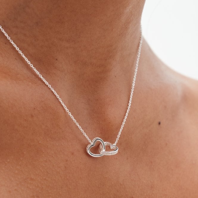 Jon Richard Simply Silver Sterling Silver 925 Interlink Heart Necklace