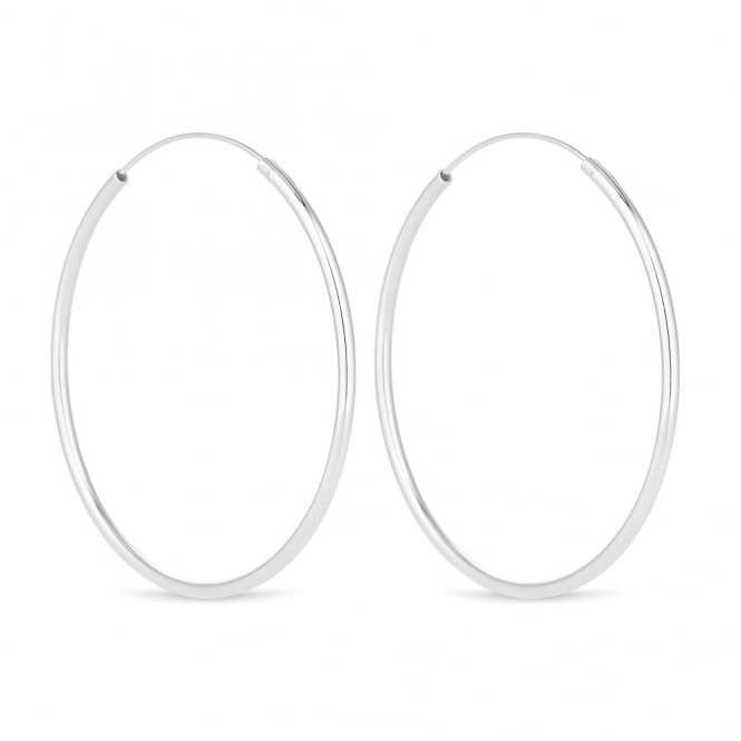 jon richard Simply Silver Sterling Silver 925 Large 50mm Hoop Earrings