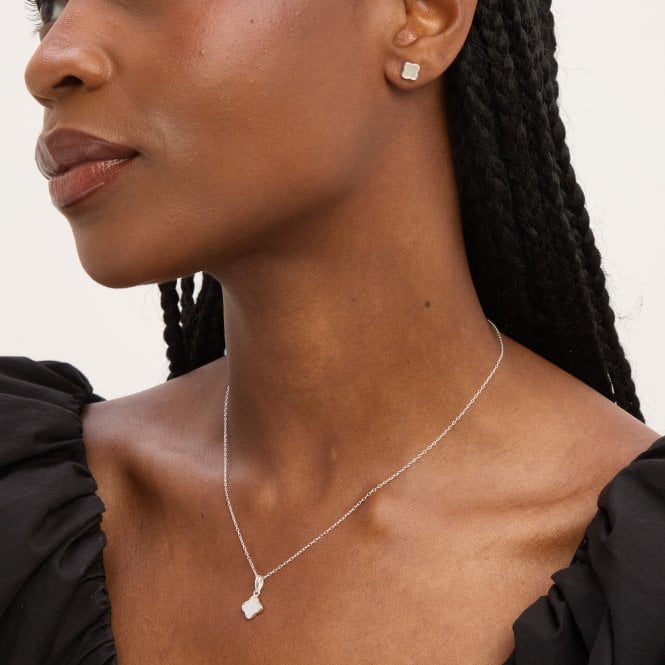 Jon Richard Simply Silver Sterling Silver 925 Mother Of Pearl Clover Set - Gift Boxed