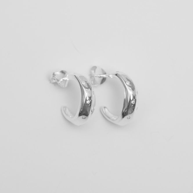 Jon Richard Simply Silver Sterling Silver 925 Multi Stone Hoop Earrings