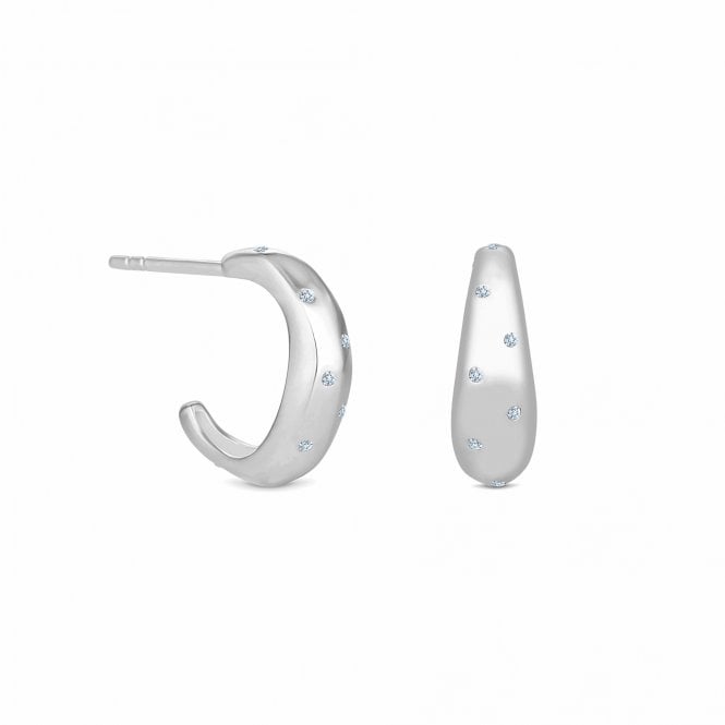 jon richard Simply Silver Sterling Silver 925 Multi Stone Hoop Earrings