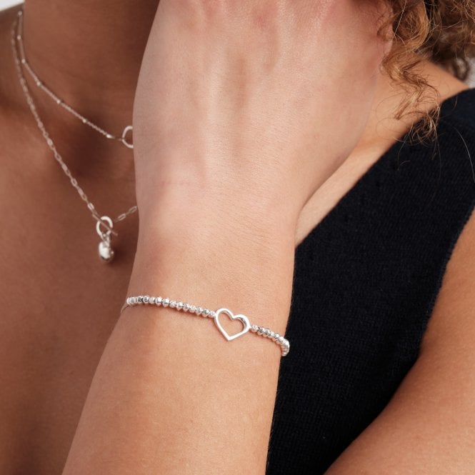 Jon Richard Simply Silver Sterling Silver 925 Open Heart Toggle Bracelet
