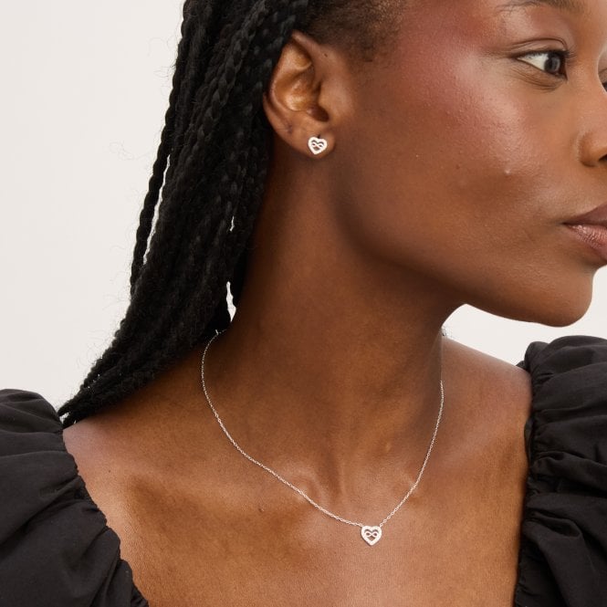 Jon Richard Simply Silver Sterling Silver 925 Pave Heart And Infinity Set - Gift Boxed