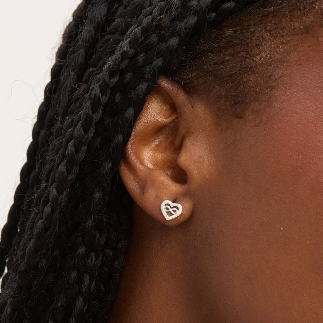 Jon Richard Simply Silver Sterling Silver 925 Pave Heart And Infinity Set - Gift Boxed