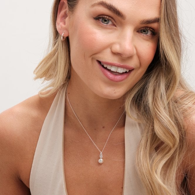 Jon Richard Simply Silver Sterling Silver 925 Pave Leaf Pendant