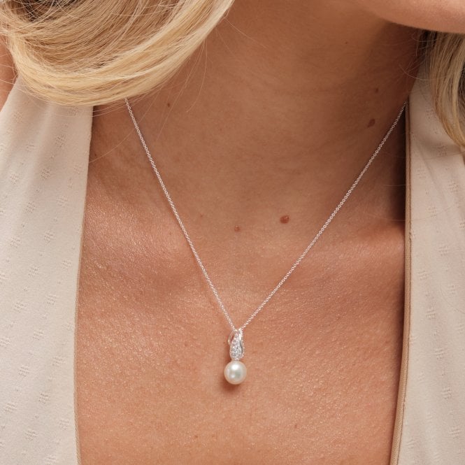 Jon Richard Simply Silver Sterling Silver 925 Pave Leaf Pendant