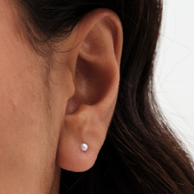 Jon Richard Simply Silver Sterling Silver 925 Pearl And Cubic Zirconia Bow Stud Earring - Pack Of 3