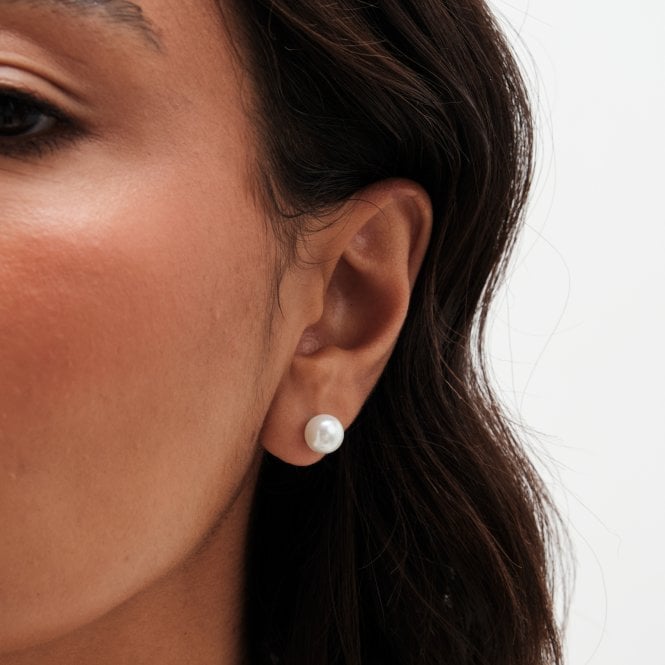 Jon Richard Simply Silver Sterling Silver 925 Pearl Stud 8mm Earrings