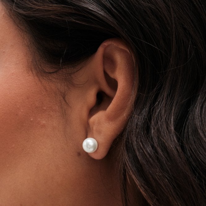 Jon Richard Simply Silver Sterling Silver 925 Pearl Stud 8mm Earrings