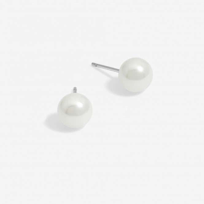 jon richard Simply Silver Sterling Silver 925 Pearl Stud 8mm Earrings