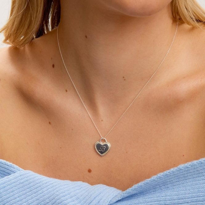Jon Richard Simply Silver Sterling Silver 925 Personalised Beaded Heart Pendant