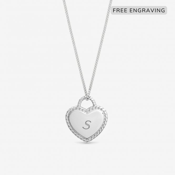 jon richard Simply Silver Sterling Silver 925 Personalised Beaded Heart Pendant